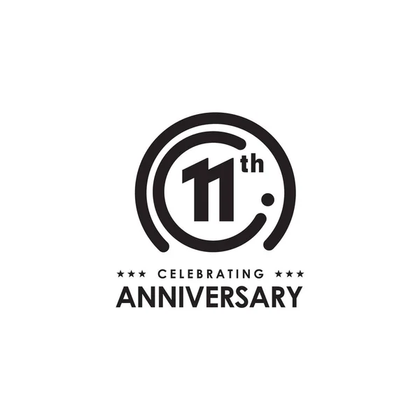 11º aniversario logotipo diseño vector plantilla — Archivo Imágenes Vectoriales