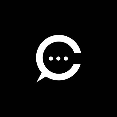 C harfi ilk logo tasarım vektör şablonu