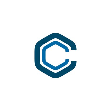 C harfi ilk simge logo tasarım şablonu