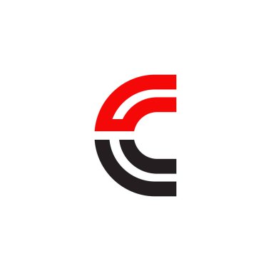C harfi ilk logo tasarım vektör şablonu