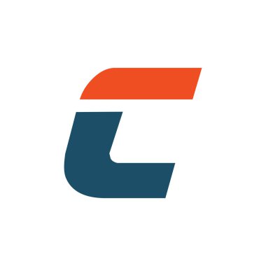 C harfi ilk logo tasarım vektör şablonu