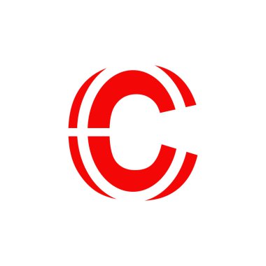 C harfi ilk logo tasarım vektör şablonu