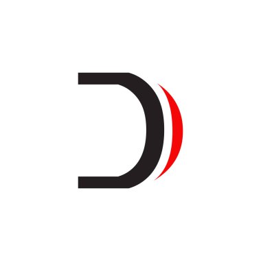 D harfi ilk logo tasarım vektör şablonu