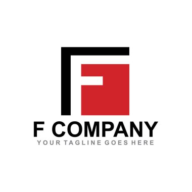 F harfi ilk logo tasarım vektörü