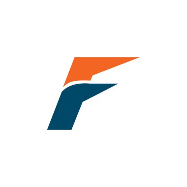 F harfi ilk logo tasarım vektörü