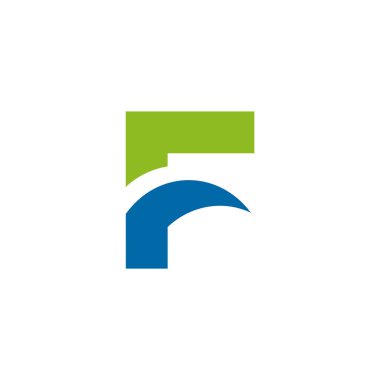 F harfi ilk logo tasarım vektörü