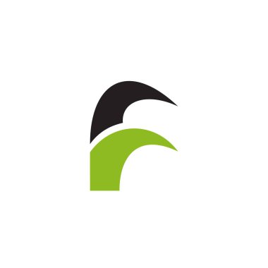 F harfi ilk logo tasarım vektörü