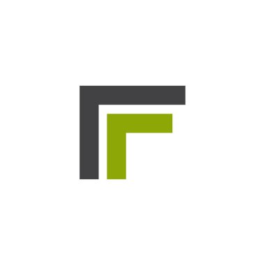 F harfi ilk logo tasarım vektörü