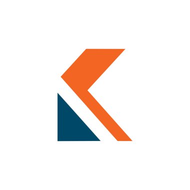 K harfi ilk logo tasarım vektör şablonu