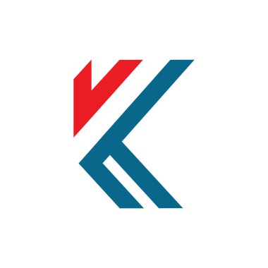 K harfi ilk logo tasarım vektör şablonu