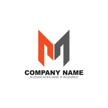 M harfi logo tasarım şablonu
