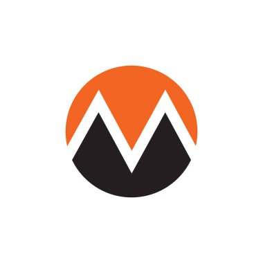 M harfi logo tasarım şablonu