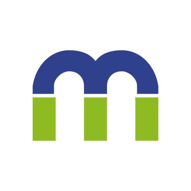 M harfi logo tasarım şablonu