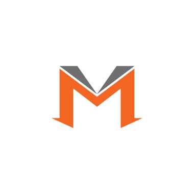 M harfi logo tasarım şablonu