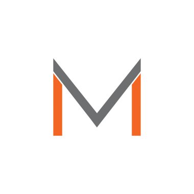 M harfi logo tasarım şablonu
