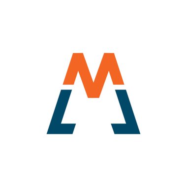 M harfi logo tasarım şablonu