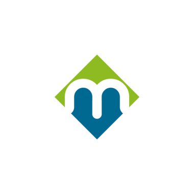 M harfi logo tasarım şablonu