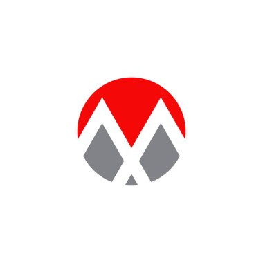 M harfi logo tasarım şablonu