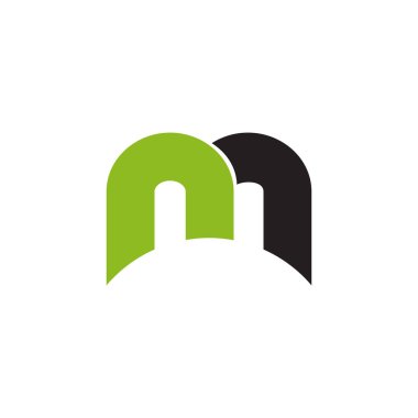 M harfi logo tasarım şablonu