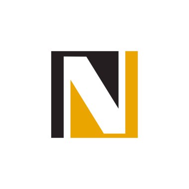 N harfi logo tasarım vektör şablonu