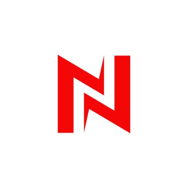 N harfi logo tasarım vektör şablonu