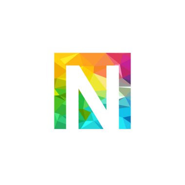 N harfi logo tasarım vektör şablonu