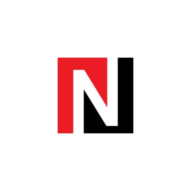 N harfi logo tasarım vektör şablonu