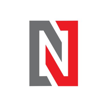 N harfi logo tasarım vektör şablonu