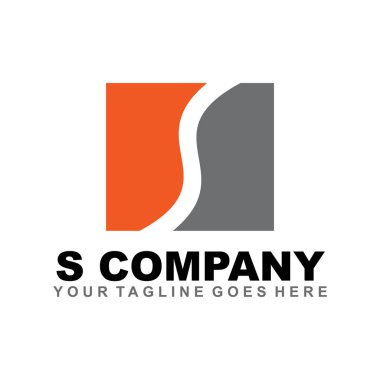 S harfi ilk simge logo tasarım şablonu