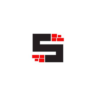 S harfi ilk simge logo tasarım şablonu