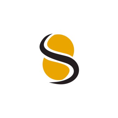S harfi logo tasarım vektör şablonu