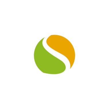 S harfi logo tasarım vektör şablonu