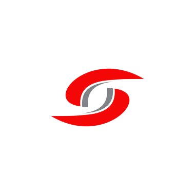 S harfi ilk simge logo tasarım şablonu