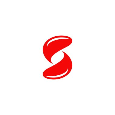 S harfi ilk simge logo tasarım şablonu