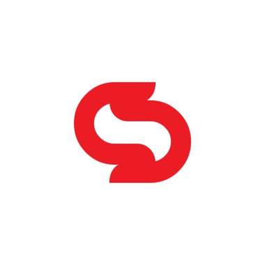 S harfi intial logo tasarımı ikon vektör şablonu