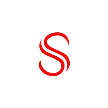 S harfi ilk simge logo tasarım şablonu