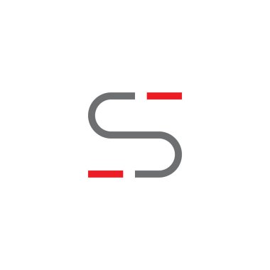 S harfi intial logo tasarımı ikon vektör şablonu