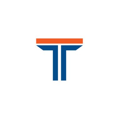 T harfi logo tasarım vektör şablonu