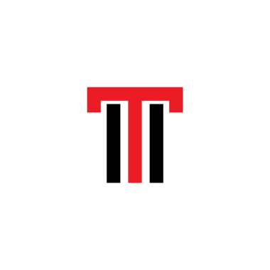 T harfi logo tasarım vektör şablonu