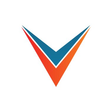 V Harfi Logo Tasarım Vektörü Şablonu