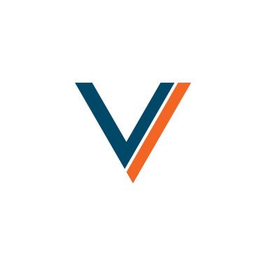 V Harfi Logo Tasarım Vektörü Şablonu