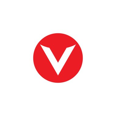 V Harfi Logo Tasarım Vektörü Şablonu