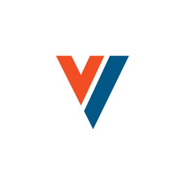 V Harfi Logo Tasarım Vektörü Şablonu