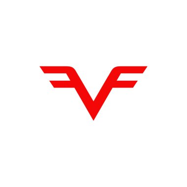 V Harfi Logo Tasarım Vektörü Şablonu