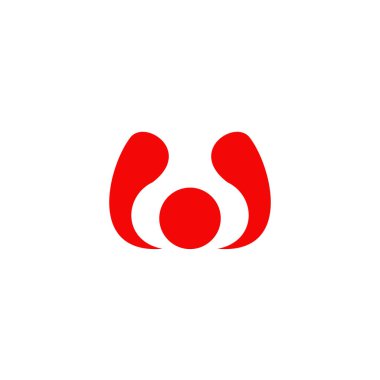 W harfi ilk simge logo tasarım şablonu