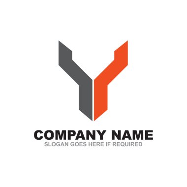 Y harfi logo tasarım vektör şablonu