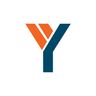 Y harfi logo tasarım vektör şablonu