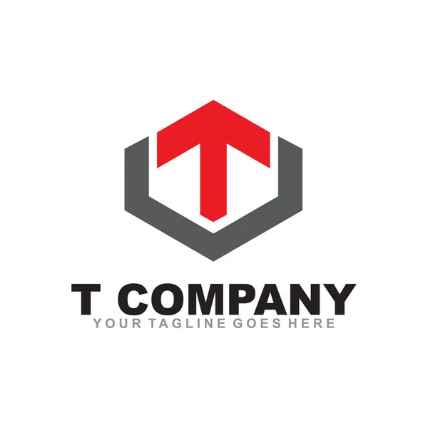 Modèle vectoriel de conception de logo lettre T — Image vectorielle