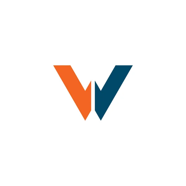 W Buchstabe Initiale Symbol Logo Design Vektor-Vorlage — Stockvektor
