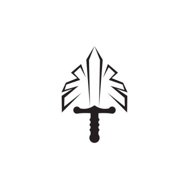 Kılıç logosu tasarım vektör şablonu